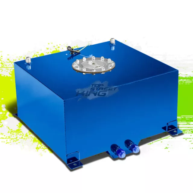 10 Gallon/38L Lightweight Blue Aluminum Gas Fuel Cell Tank+Sender 16.5X16.5X9"