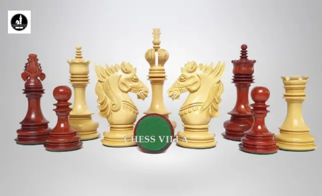 4.5" Carvers' Art Luxury Chess Pieces Only Set -Triple Weighted Budrose Wood