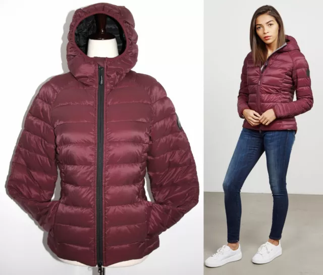 CANADA GOOSE Brookvale Packable Hooded Down Jacket Black Label in Bordeaux sz XS