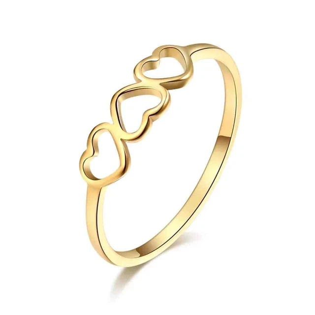 18 7 Couleur d’acier -anneaux de mariage en acier inoxydable, bijoux de fête, trèfle à quatre