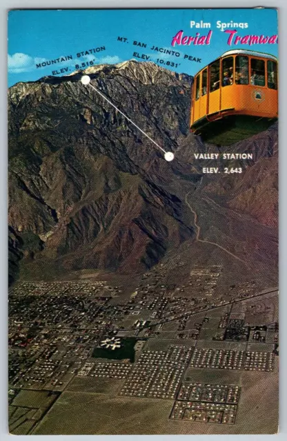 Palm Springs, California CA - Aerial Tramway at Palm Springs - Vintage Postcard