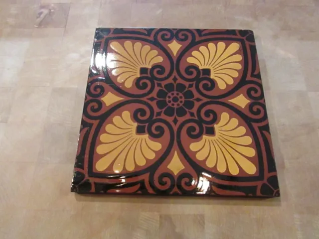 Antique Aesthetic Movement Tile, Floral Design ~ MINTON HOLLINS CO