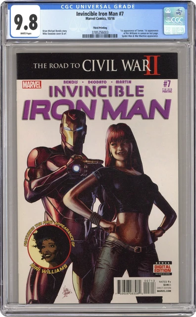 Invincible Iron Man #7D Deodato Variant 3rd Printing CGC 9.8 2016 3785256003