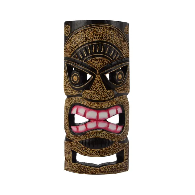 Máscara protectora de cabeza Tiki tótem de madera estatua barra tropical patio Luau 3D decoración de pared