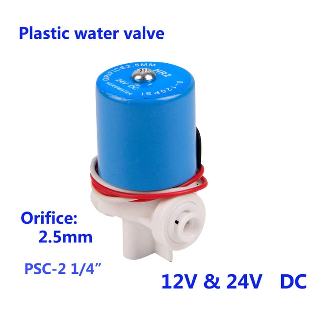 2 WAY PLASTIC Micro Solenoid Valve Water Dispenser 1/4" BSP Flow