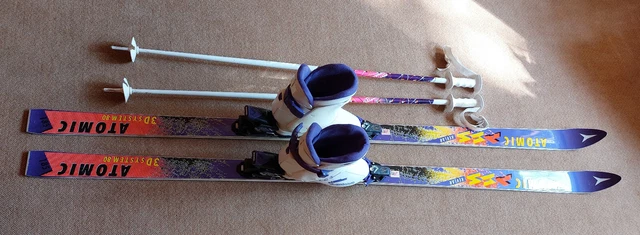 Atomic Ski Set (Skier 170cm mit Bindungen, Skischuhe Gr. 5, Skistöcke)