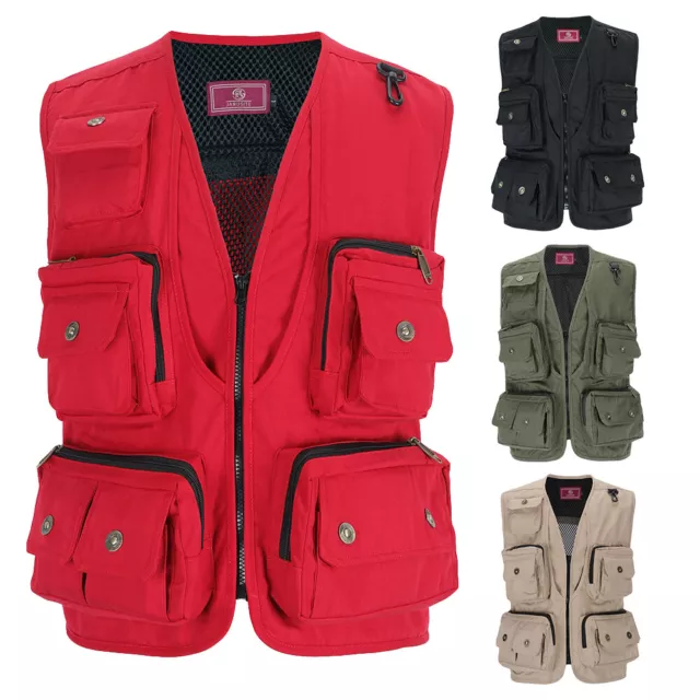 HOMME GILET DE Pêche en Multipoches Gilets Extérieur Militaire