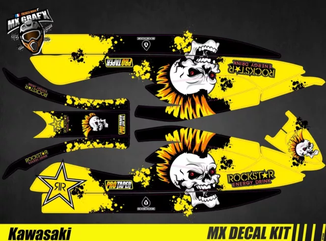 Kit Déco pour / Decal Kit for Jet Ski Kawasaki 800 Sxr - Punk Skull