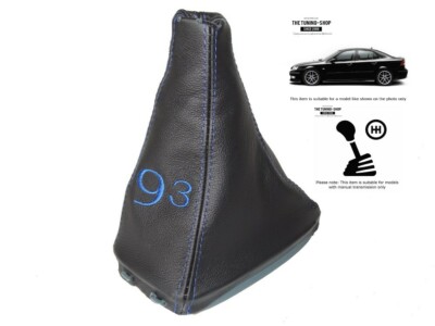 POUR SAAB 9-3 02-16 SOUFFLET LEVIER DE VITESSE CUIR NOIR BRODERIE 93 Aero GRIS 