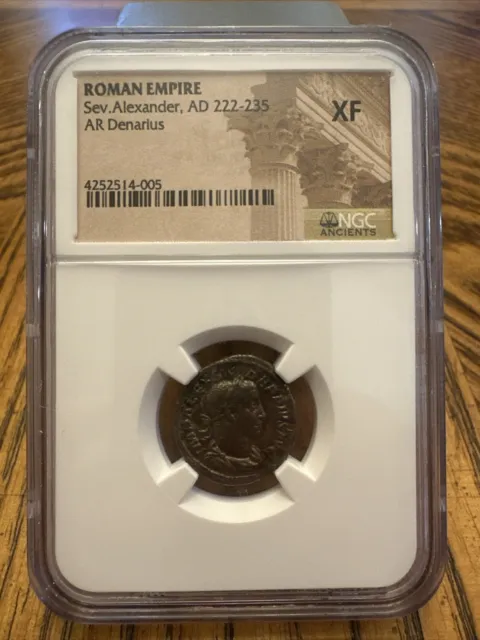 Roman Empire Severus Alexander AD 222-235 AR Denarius NGC XF 2