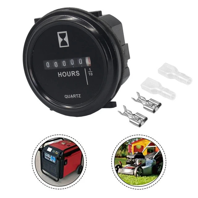 MECHANICAL TIMER DIGITAL Hour Meter AC DC 6V to 80V for Racing Cars and ...