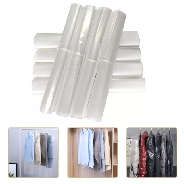 60 Pcs Garment Dry Cleaning Bag Plastic Storage Bags for Clothes Clear