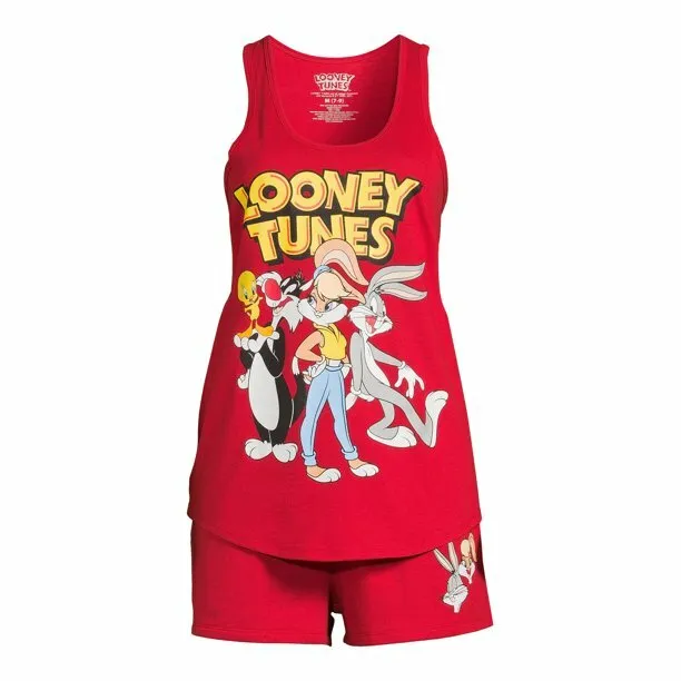 WB Looney Tunes Bundle Juniors SIZE XS 1 Graphic Tank Tee COLOR RED (ONLY SHIRT)
