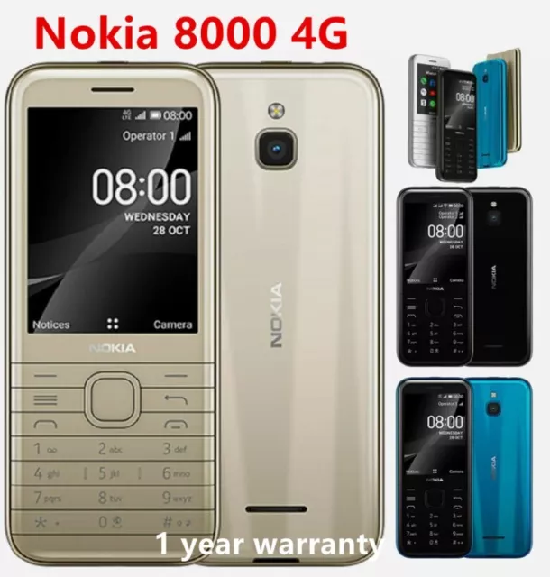 NEW NOKIA 8000 4G Dual SIM Black White 4G LTE GSM Unlocked KaiOS ...