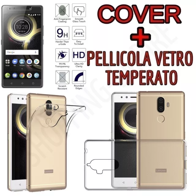 CUSTODIA COVER CLEAR SOFT TPU per LENOVO K8 + PELLICOLA VETRO TEMPERATO