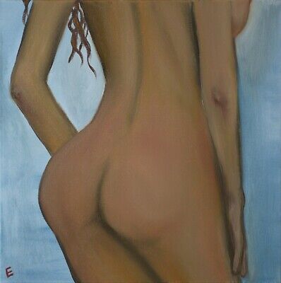 Original Art Body Oil Painting Art Buttocks Erotic Women's Breast Oil 20 x 20"