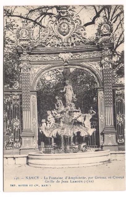 nancy  , la fontaine d'amphitrite ,grille de jean lamour
