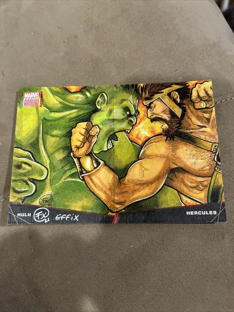 2021 UD marvel annual battle book sketch hulk vs hercules effix 1/1