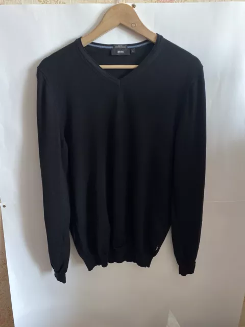 Hugo Boss Black Men's Sweater Pullover Slim Fit Extradine Merino Size L