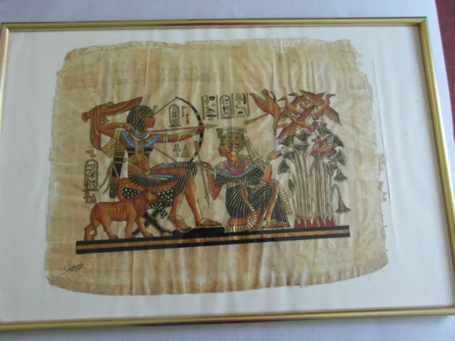 papyrus bilder ägypten mit passendem Goldrahmen