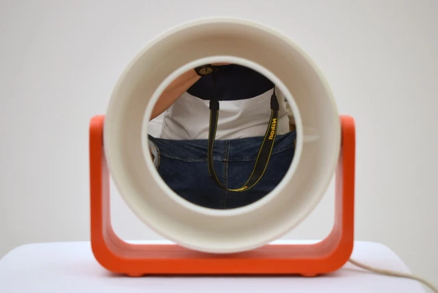 vintage Space Age Allibert Desk or Wall Lamp & Mirror / Mid Century / Orange
