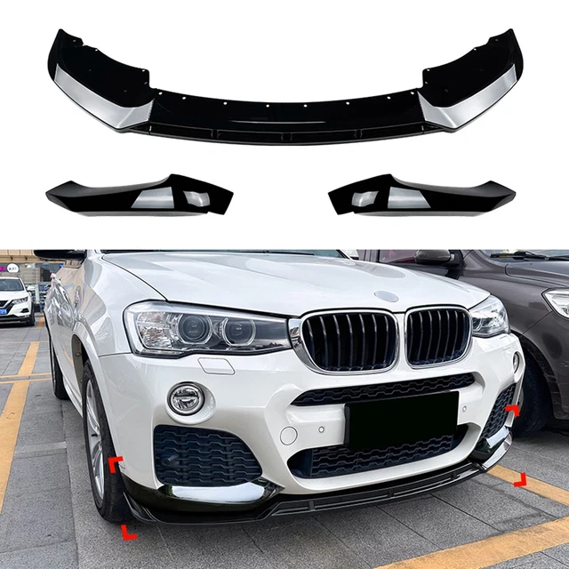 Paraurti anteriore spoiler labbro per BMW X3 F25 X4 F26 LCI M Sport 2014-17 nero