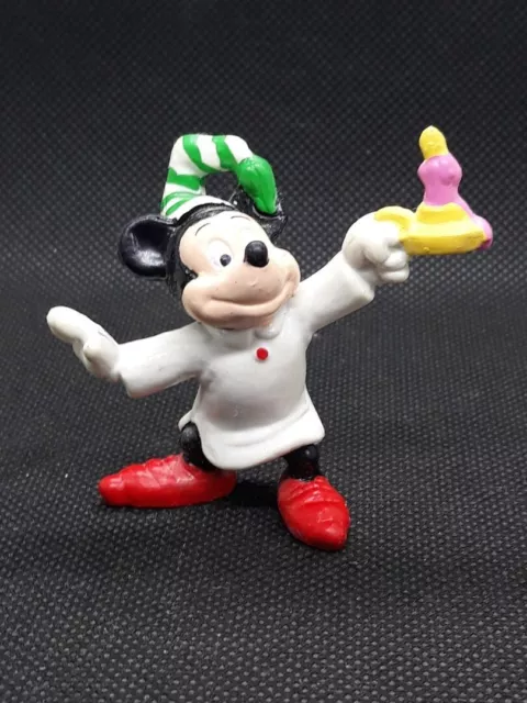 Mickey Mouse With Candle Disney Applause 2.5" Tall Christmas Figurine Toy