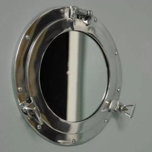 Nautical 17 inch Aluminum Copper Antique Aluminum Porthole Bathroom Decor Mirror