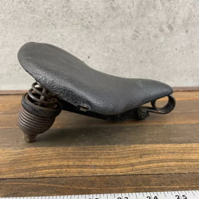 Vintage Mesinger Script Seat 1950s 1940s Springer Spring Black Schwinn Saddle