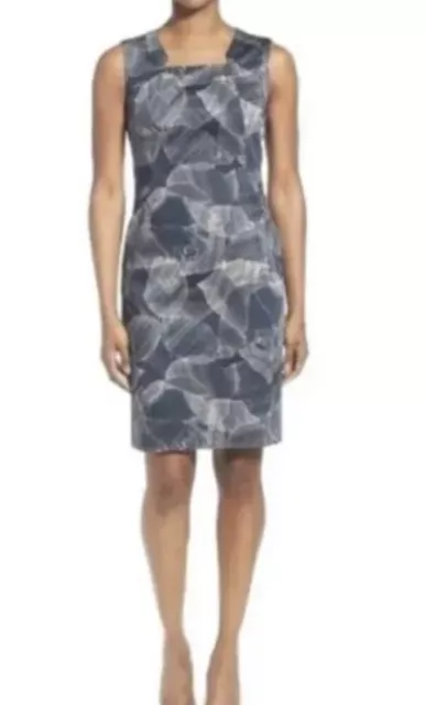 HUGO BOSS Dokysina Dress Abstract Floral Knee Length Sleeveless Size 14