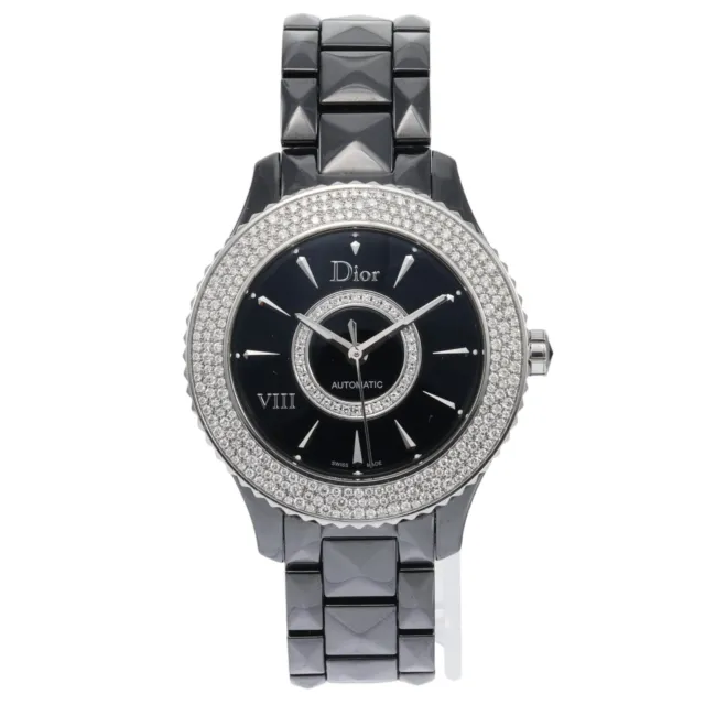 Christian Dior VIII 38mm Black Ceramic Diamond Bezel Ladies Watch CD1245E2C001