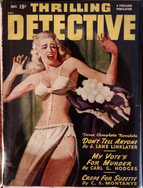THRILLING DETECTIVE-Oct. 1948 Pulp Magazine RUDOLPH BELARSKI GGA Cover Art FN