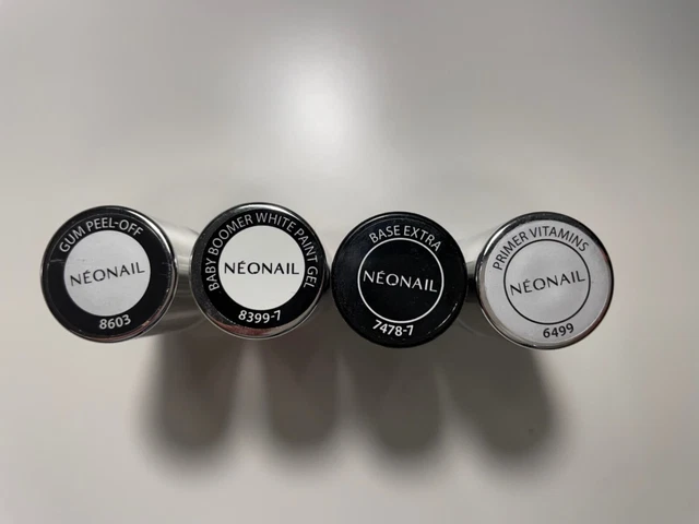 Neonail Gum Peel-Off, Baby Boomer White Paint Gel, Base Extra und Primer Vitamin
