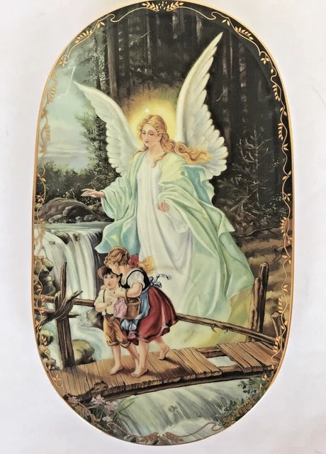 GUARDIAN ANGEL Oval Plate BEHUTETER HEIMWEG GERMANY 1995 Bradford Exchange