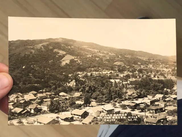 Old West RPPC Real Photo Postcard Early Aerial View Of Los Gatos California