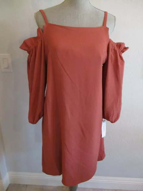 NWT LAUNDRY by SHELLI SEGAL TERRACOTTA DRESS W/SPAGHETTI STRAPS SZ 12,14 & 16