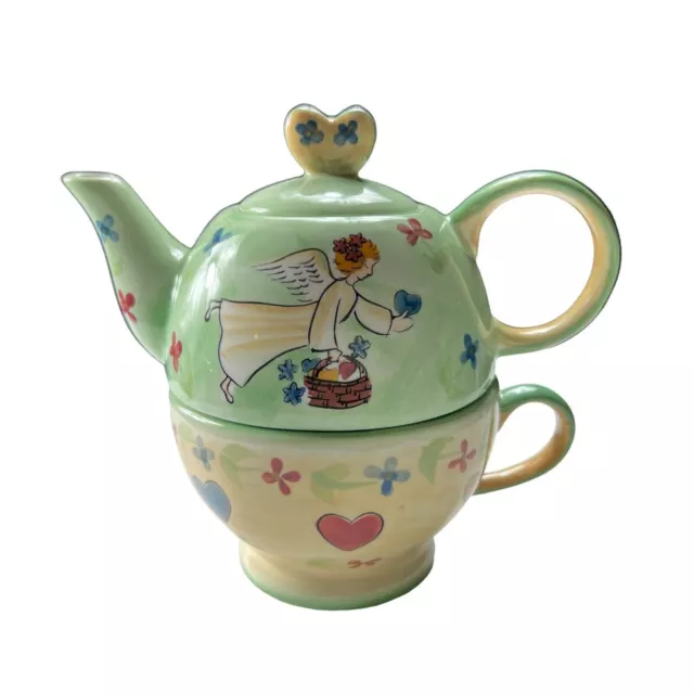 Mesa International Angels, Hearts, & Flowers Handcrafted Teapot