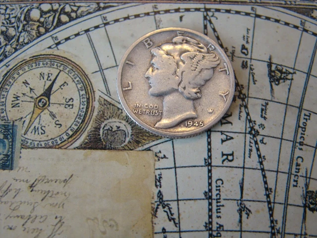 1945-S  Mercury Dime  90% Silver    **~Nice Coin And Character~