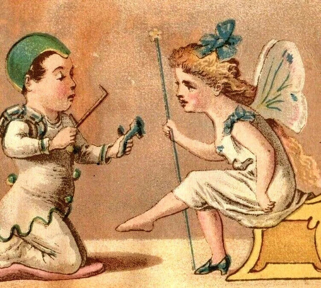 1870'S LAIRD SCHOBER & Mitchell's Shoes Fantasy Lovely Fairy Wand