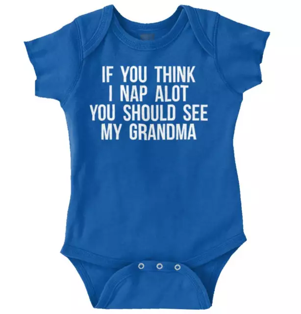 Funny Grandma Napping Naps Shower Cute Gift Newborn Baby Boy Girl Infant Romper