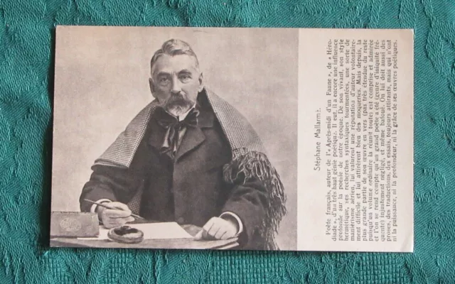 Photo de Stéphane Mallarmé sur carte postale ancienne vers 1900