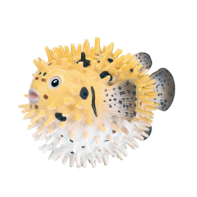 Simulation Puffer Fish Model Plastic Child Ornament Coastal Decor