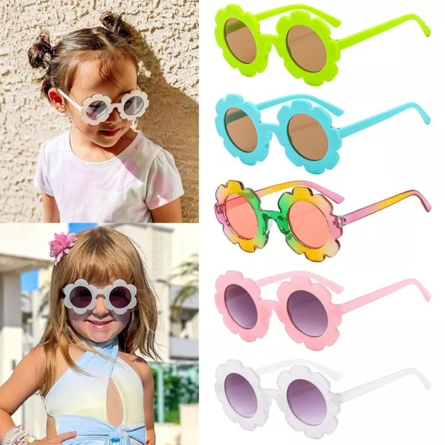 Colorful Kids Sunflower Sunglasses Round Frame Shades  for Disco Festival Party