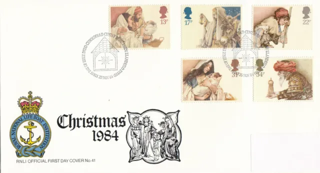 (133173) Christmas Nativity GB RNLI 41 Pilgrim FDC Bethlehem 1984
