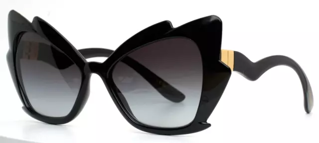 DOLCE AND GABBANA DG6166 501/8G Black Womens Butterfly Gradient Sunglasses