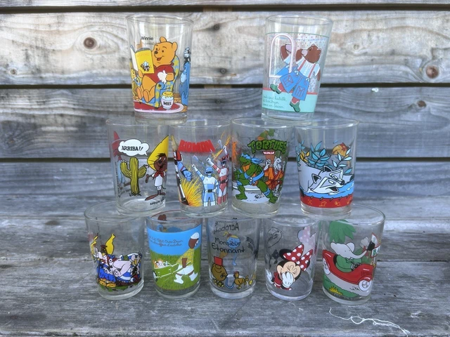 Lot De Verres Amora Vintage - Chevaliers Du Zodiaque, Bioman, Maîtres De L'Univers, Mario