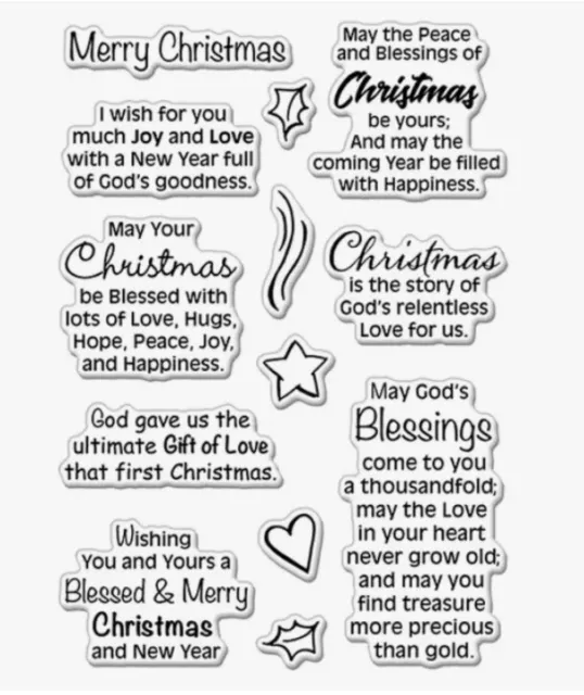 Christmas  Sentiment Words Xmas   Silicon Transparent Stamp Seal Card Making
