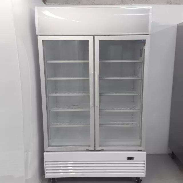 Double Display Fridge 950L Glass Chiller Hinged Cooler Polar GE580