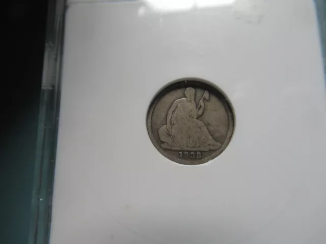 1838-O Seated Liberty Half Dime No Stars  Vg-8 Old Anacs Holder No Reserve