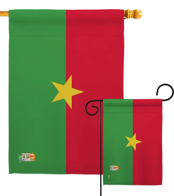 Burkina Faso Nationality Red Rose West African Honourable Garden House Yard Flag